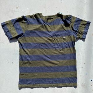 Men's Seager T-Shirt Multicolor Striped M Pocket Western Cowboy Ranch Surf City